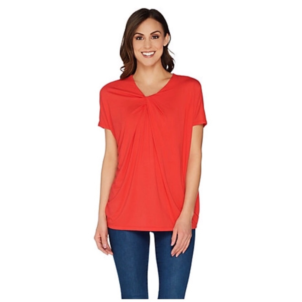 Knit Twist Front Dolman Sleeve Top